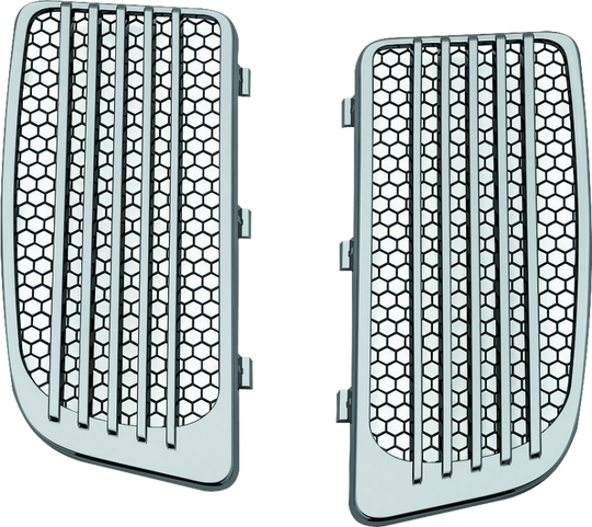 Kuryakyn Radiator Grills For Twin Cooled Models Chrome & Black (Pair)