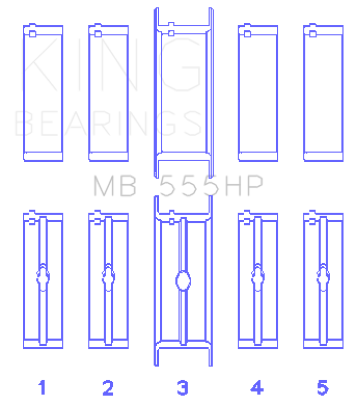 King Engine Bearings Chrysler 350/361/383/403 (Size STDX) Main Bearing Set