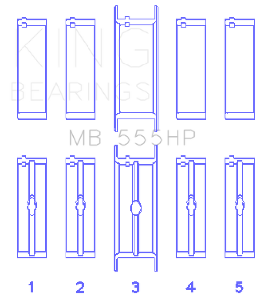 King Engine Bearings Chrysler 350/361/383/403 (Size STDX) Main Bearing Set