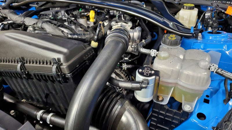 J&amp;L 24-26 Ford Mustang EcoBoost Driver Side Oil Separator 3.0 - Clear Anodized