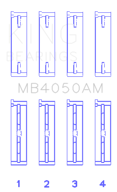 King Engine Bearings Mitsubishi 6G74 (Size +0.75mm) Main Bearing Set