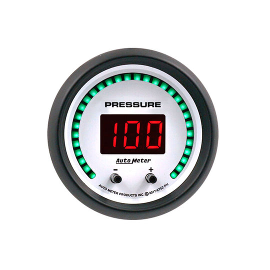 Autometer 52.4mm White Switchable 0-1600 PSI/0-110 BAR Fluid Pressure Phantom Elite Digital Gauge