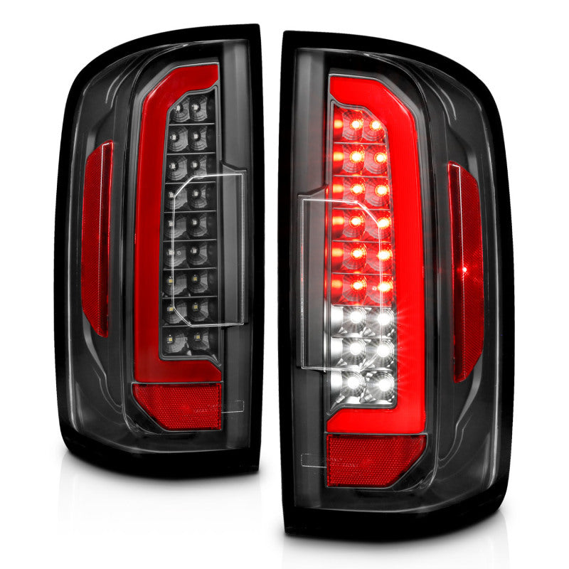 ANZO 15-21 Chevrolet Colorado Full LED Tail Lights w/ Red Lightbar Black Housing Clear Lens