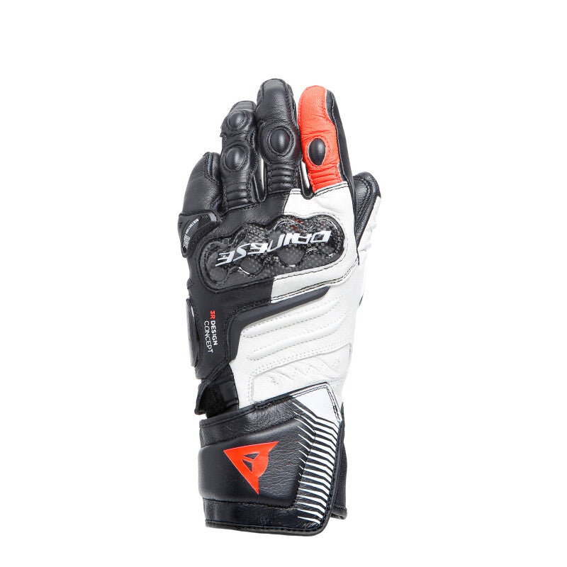 Dainese Carbon 4 Long Lady Leather Gloves - Black/White/Red - Large