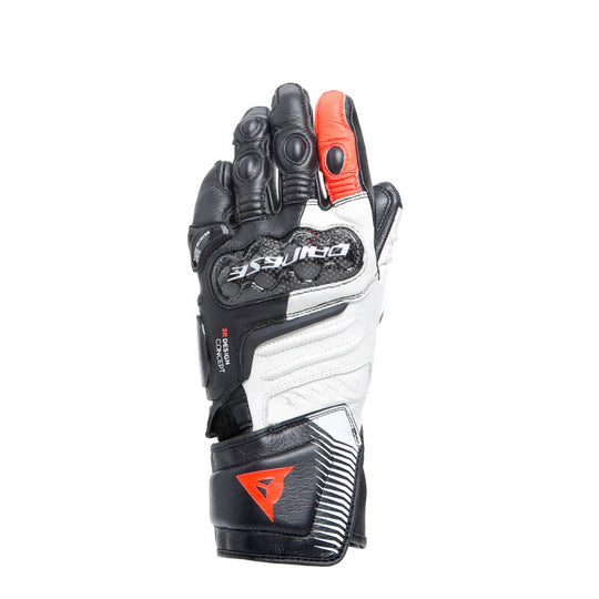 Dainese Carbon 4 Long Lady Leather Gloves - Black/White/Red - Medium