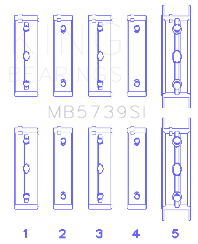 King Engine Bearings Subaru Ej20/Ej22/Ej25 Housing Bore + .002 (Size +0.50mm) Main Bearing Set