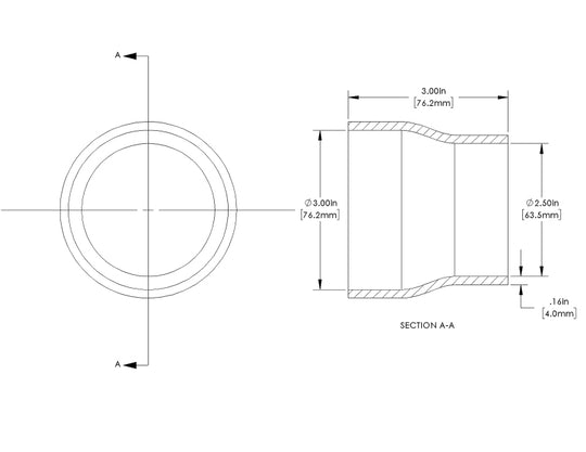 aFe POWER Universal Products Coupler Kit (3 x 2-1/2)in ID x 3in L - Black