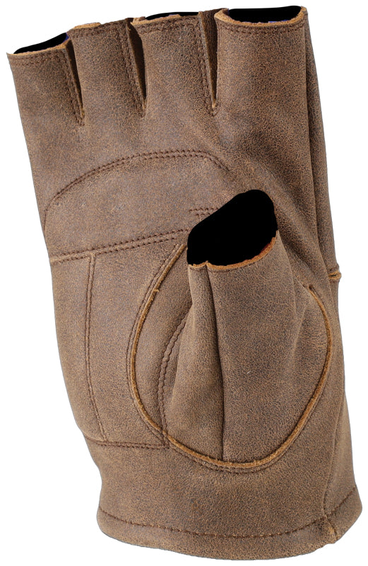 Kuryakyn Leather By River Road Buster Vintage Shorty Gloves Black - XL