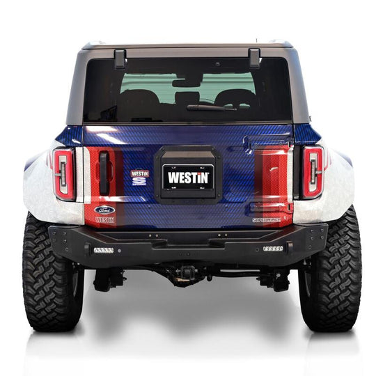 Westin 21-25 Ford Bronco (Excl. Sport) Spare Tire Delete Plate - Tex. Blk