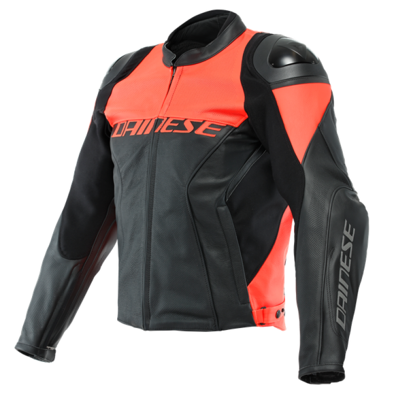 Dainese Racing 4 Leather Jacket Perforated Black/Fluorescent Red Size - 62