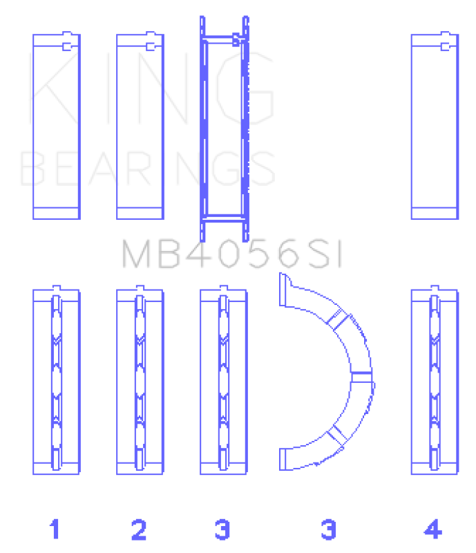 King Engine Bearings Ford 155 (Size +0.75mm) Main Bearing Set