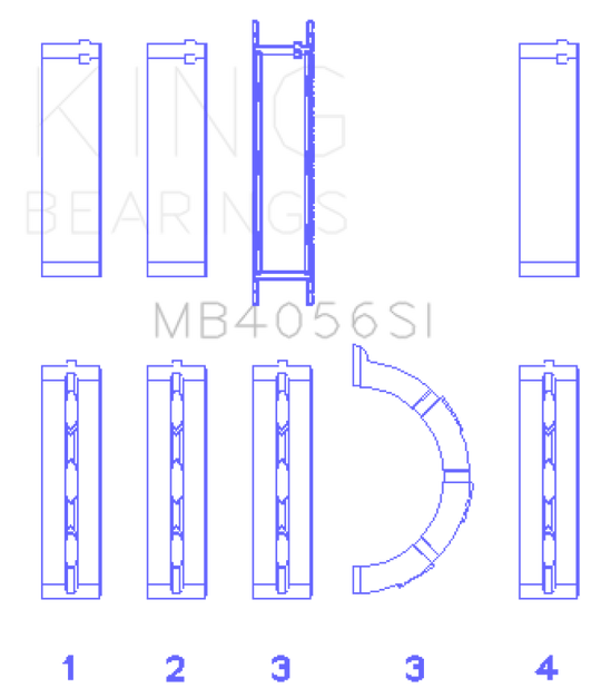 King Engine Bearings Ford 155 (Size +0.75mm) Main Bearing Set