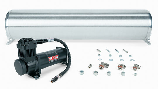 Air Lift 28in FLO Tank w/ Viair 444c Black Compressor (Incl. Fittings &amp; Tank Mounting Hardware)