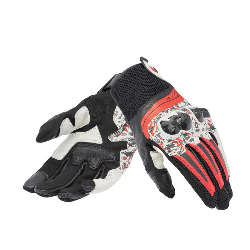 Dainese Mig 3 Unisex Leather Gloves Black/Red Spray/White - XL