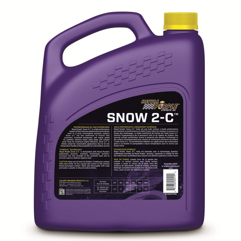 Royal Purple Snow 2-C Synthetic 2-Cycle Snowmobile Motor Oil - 1 Gallon