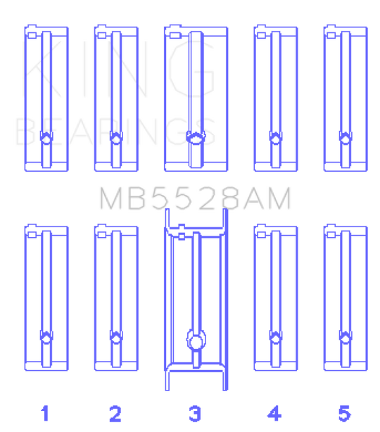 King Engine Bearings Mazda 626 F8/(Size +0.25mm) Main Bearing Set