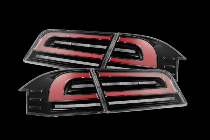 AlphaRex 12-21 Tesla Model S LUXX-Series LED Tail Lights - Black/Red