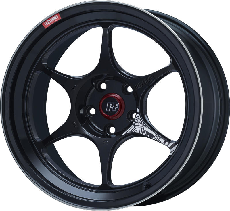 Enkei PF06 18x10in 5x114.3 BP 40mm Offset 75mm Bore Black Machined Wheel