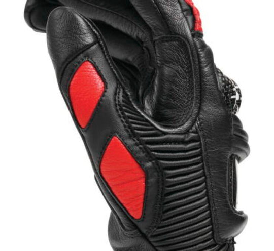 Dainese Druid 4 Leather Gloves Black/Lava-Red/White - Medium