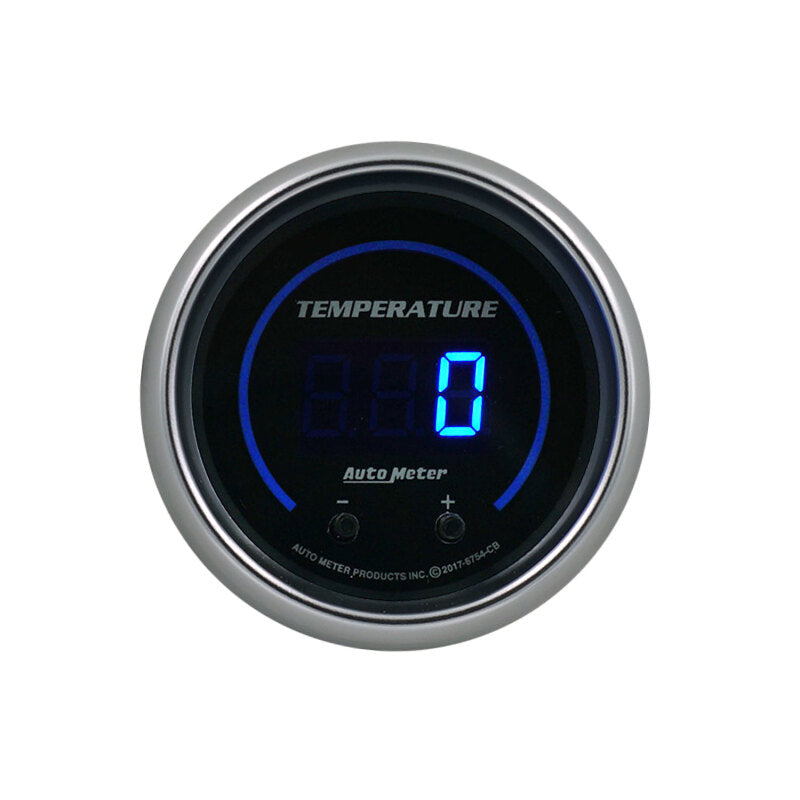 Autometer 52.4mm Black Switchable 60-340 Degrees F / 40-170 Degrees C Cobalt Elite Digital Gauge