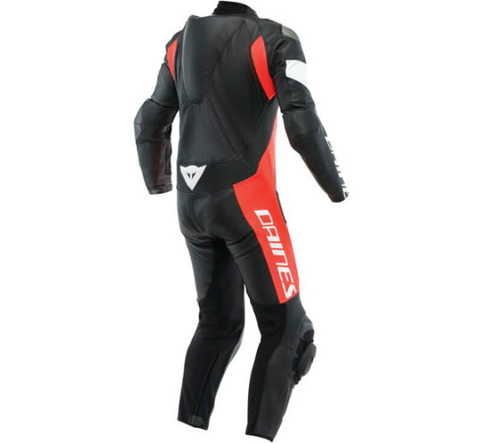 Dainese Tosa 1PC Leather Suit Perforated Black/Fluorescent Red/White Size - 48