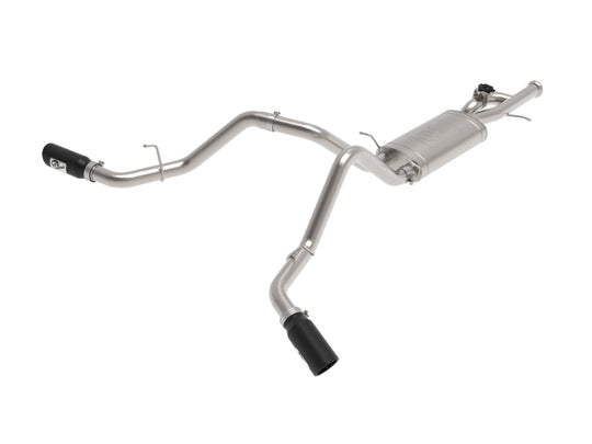 aFe Gemini XV 3in 304 SS Cat-Back Exhaust w/ Cutout 09-18 GM Trucks 4.3L/4.8L/5.3L w/ Black Tips