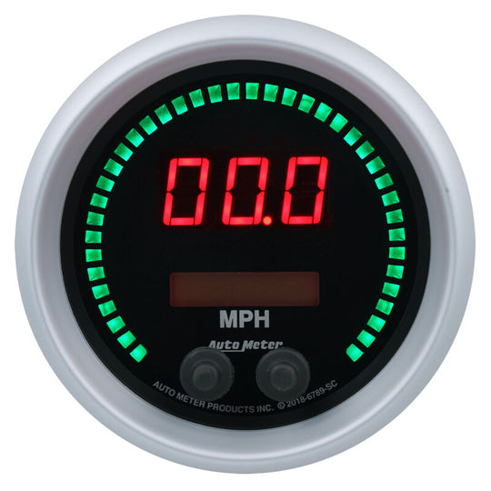 Autometer 85.7mm Black Switchable 260 MPH / 260 KM/H Speedometer Sport-Comp Elite Digital Gauge