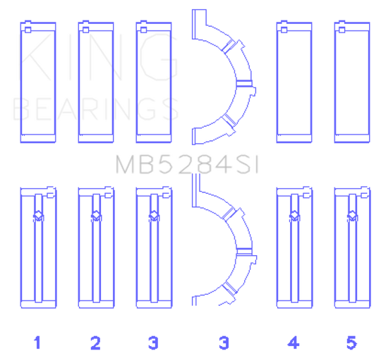 King Engine Bearings Chrysler/Jeep 287Ci 4.7L (Size +0.25mm) Main Bearing Set