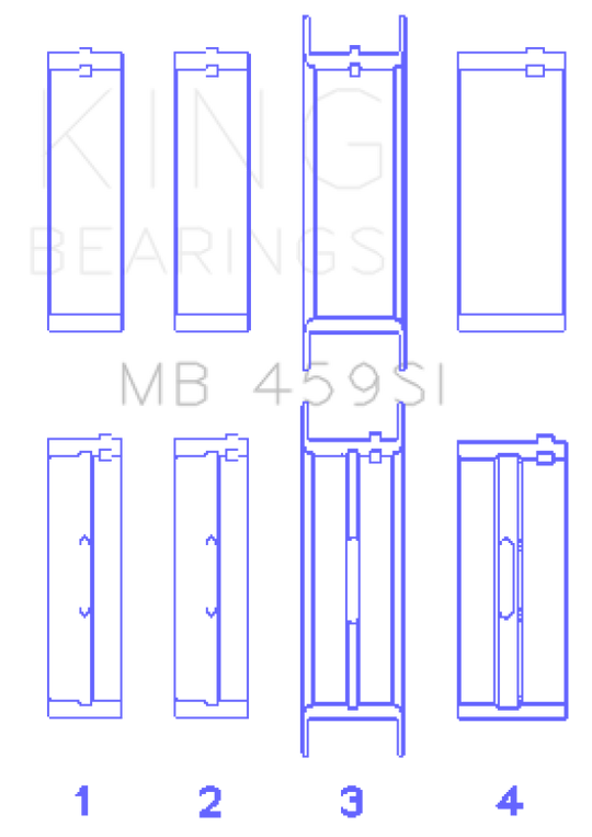 King Engine Bearings Ford V-6 183. (Size +0.25mm) Main Bearing Set