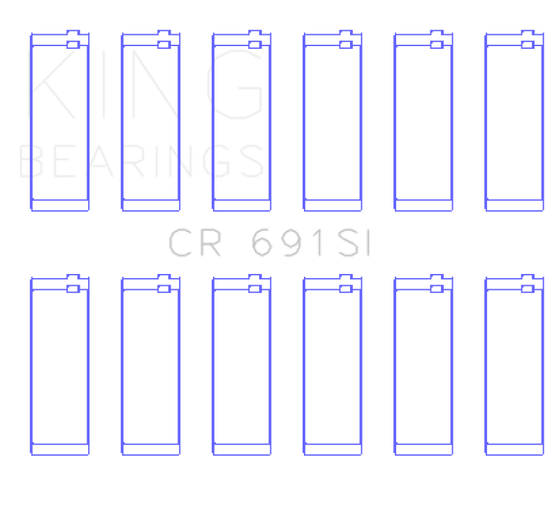 King Engine Bearings Ford V-6 183. (Size +0.75mm) Connecting Rod Bearing Set