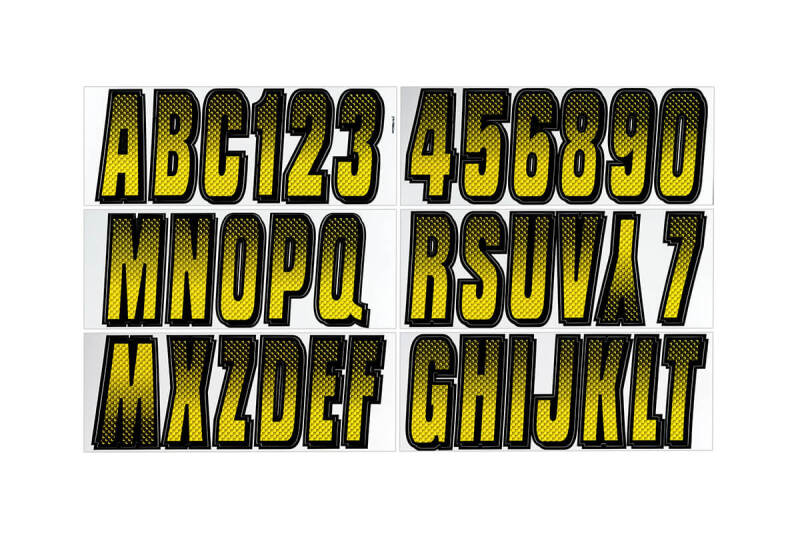 Hardline Boat Lettering Registration Kit 3 in. - 300 Yellow/Black