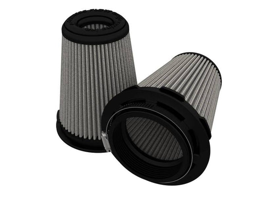 aFe MagnumFLOW Pro DRY S Air Filter 3-1/2in F x 5in B x 3-1/2in T x 6in H (Pair)