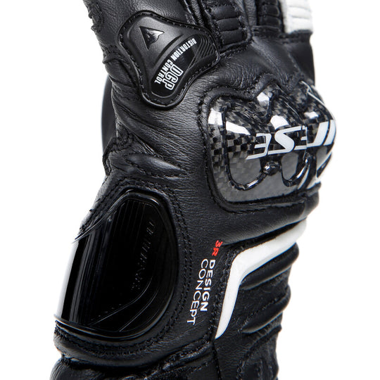 Dainese Carbon 4 Long Lady Leather Gloves - Black/White - Small