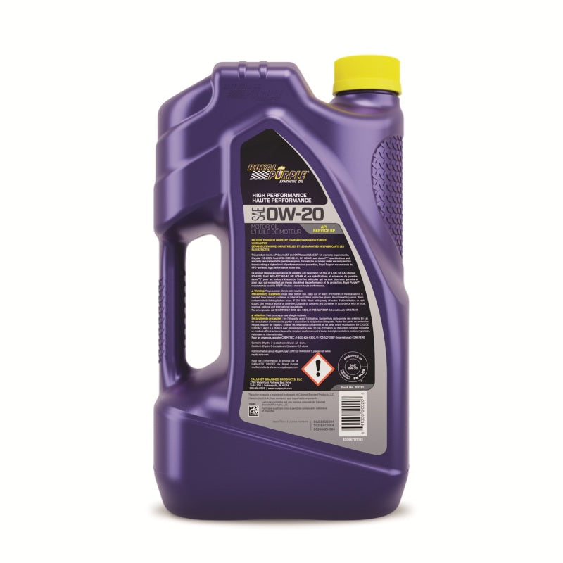 Royal Purple Synthetic High Performance 0W-20 Motor Oil (Canada) - 5 Quart