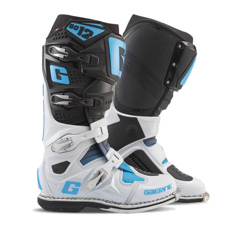 Gaerne SG12 Limited Edition Boot Black/White/Carolina Blue - Size 10.5