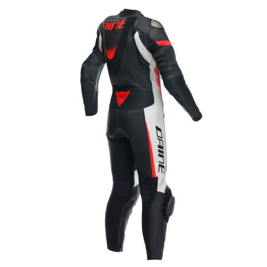 Dainese Grobnik Lady Leather 1PC Perforated Suit Black/White/Fluorescent Red Size - 38