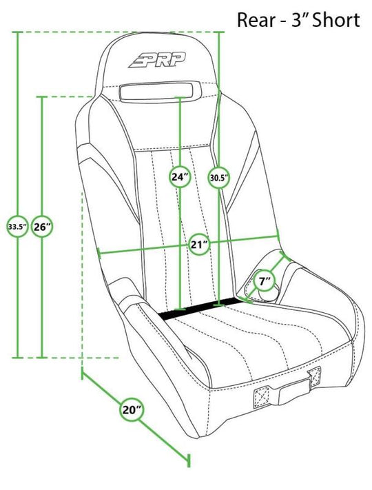 PRP GT/S.E. Rear Suspension Seat- Black/Red