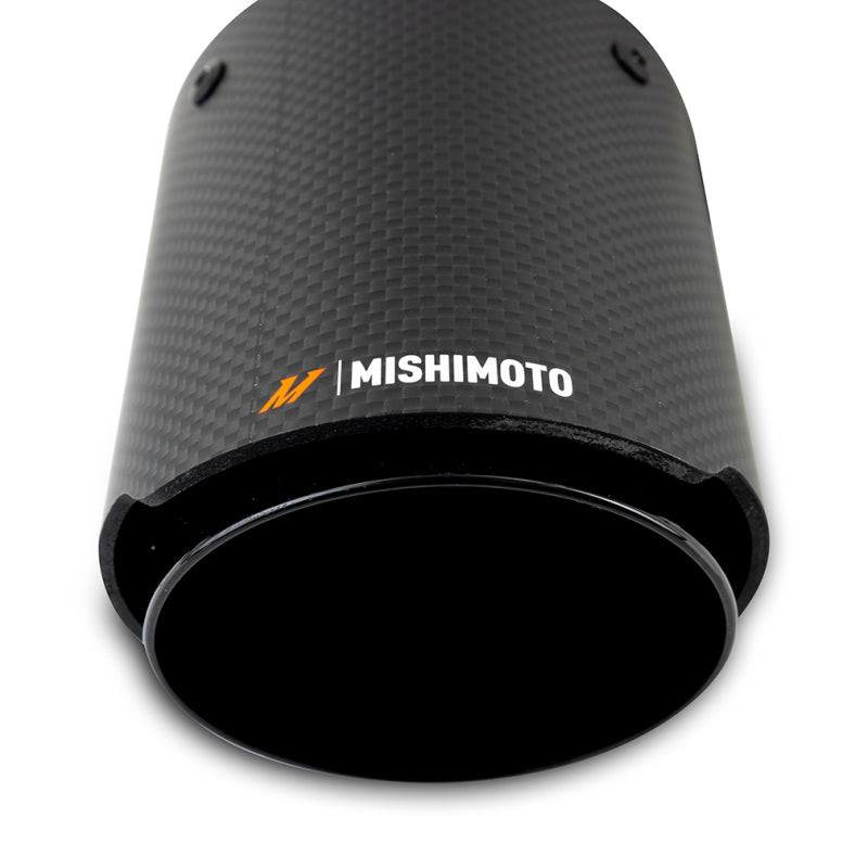 Mishimoto 2x Carbon Fiber Muffler Tip 2.5in Inlet 3.5in Outlet Black