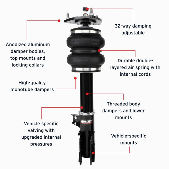Air Lift Performance 15-23 Ford Mustang S550/24-25 S650 Air Suspension Front Kit