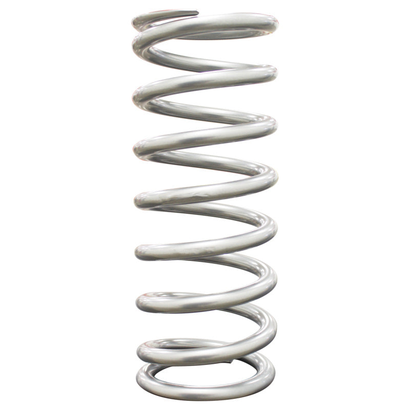 QA1 3-1/2in ID Tapered High Travel Pigtail Spring - 11in Length x 300lbs/in - Silver Powder Coated