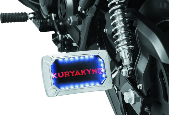 Kuryakyn Nova Curved Horizontal Mount Side License Plate Holder Chrome