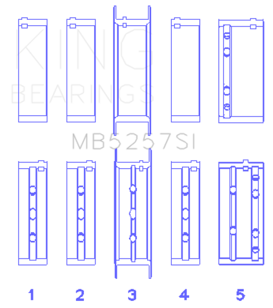 King Engine Bearings General Motors 379/V8 Ohv (Size +0.50mm) Main Bearing Set