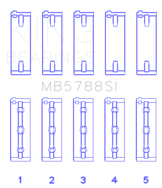 King Engine Bearings Suzuki J24B (Size +0.25mm) Main Bearing Set