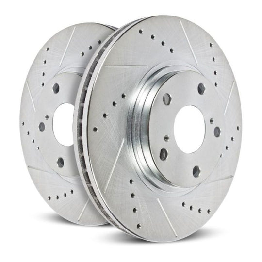 Power Stop 94-01 Ford Mustang Front Evolution Drilled &amp; Slotted Rotors - Pair