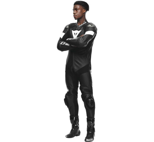 Dainese Tosa 1PC Leather Suit Perforated Black/Black/White Size - 56