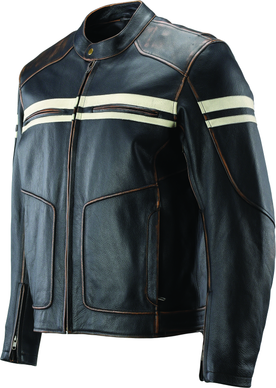 Kuryakyn Leather By River Road Hoodlum Vintage Leather Jacket Black - Small