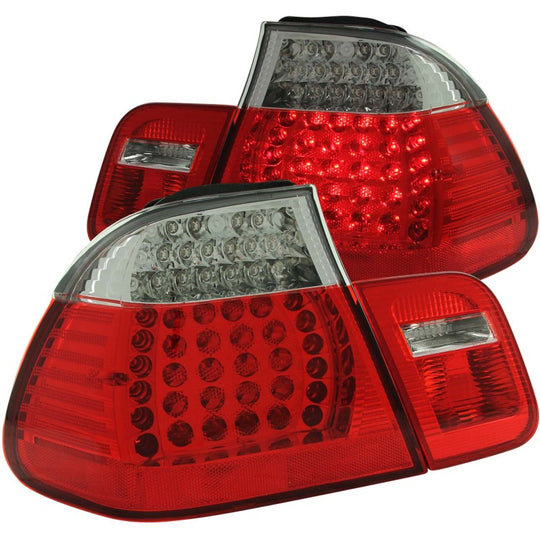 ANZO 1999-2001 BMW 3 Series E46 LED Taillights Red/Clear 4pc