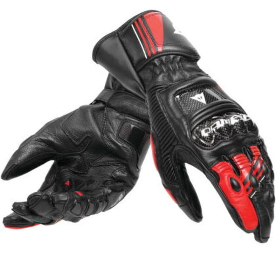 Dainese Druid 4 Leather Gloves Black/Lava-Red/White - Medium