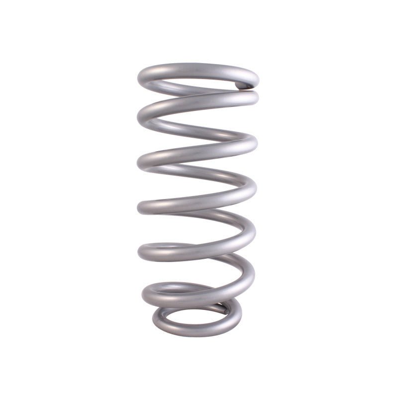 QA1 4-1/8in ID Tapered High Travel Spring - 10in Length x 350lbs/in - Silver Powder Coated