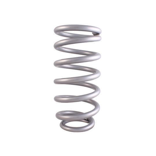 QA1 3-1/2in ID Tapered High Travel Pigtail Spring - 10in Length x 550lbs/in - Silver Powder Coated